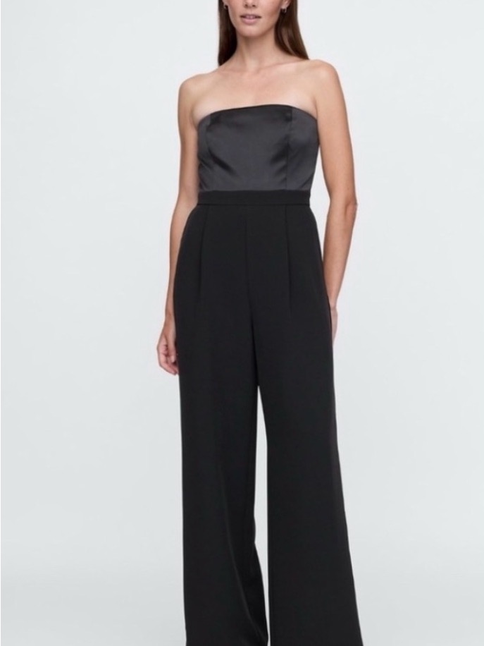 Gap Strapless Black Wide-Leg Jumpsuit Nwt
